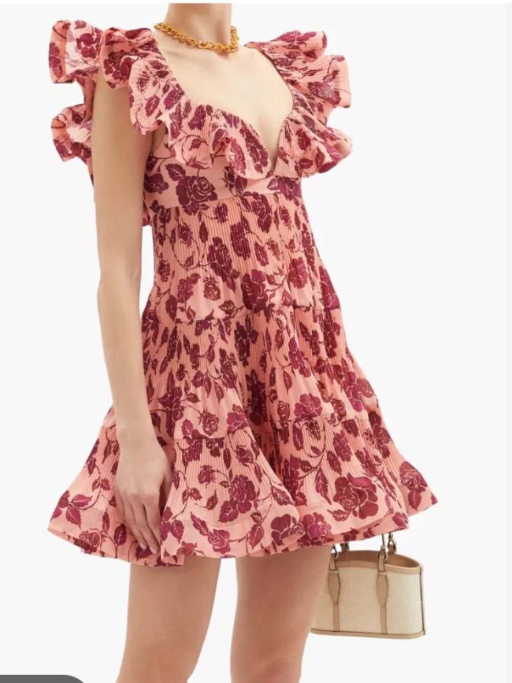Zimmerman - Lovestruck Pleated Floral Mini Dress - Size M - Like New